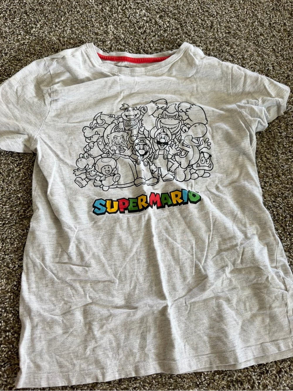 Nintendo White Kids Super Mario Graphic Tee with Multicolor Logo